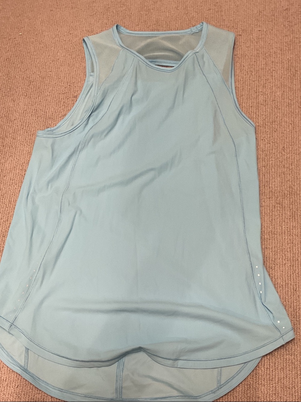 lululemon athletica Pale Blue Performance Tank with Rose Logo